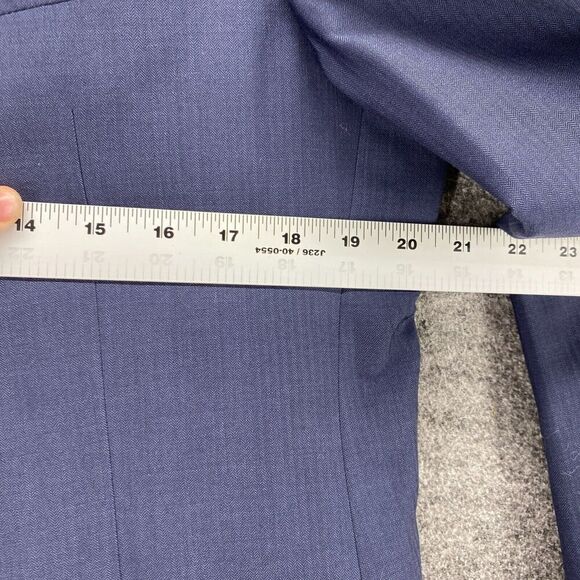 Marzotto Blazer Men 41 Blue Button Up Collared Long Sleeve Wool Lined Regular - Picture 5 of 9